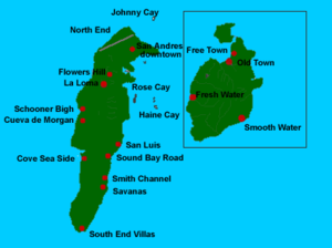 サン・アンドレス・イ・プロビデンシア県: 島の一覧, 交通, 脚注