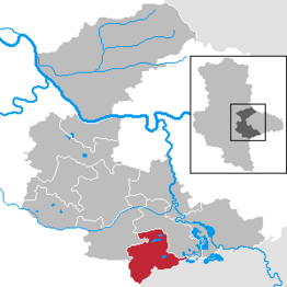 Kaart van Sandersdorf-Brehna