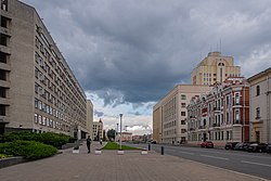 Улица Советская в Минске — вид со стороны площади Мясникова