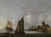 Lodě na Východní Šeldě v Zuidhavenpoortu v Zierikzee, mezi 1640–1656, Rijksmuseum