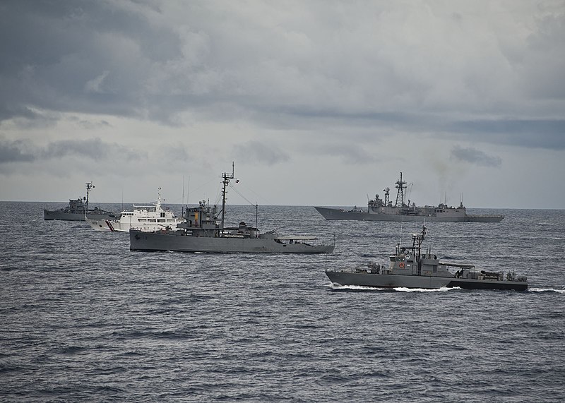 File:Ships are in formation in support of Cooperation Afloat Readiness and Training Philippines 2012..jpg