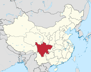 Locatie van Sìchuān Shěng in China