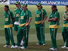 South Africa in the field during the tournament at the County Ground, Taunton. South africa women at taunton.jpg