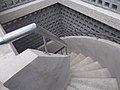 Spiral stairs in observation tower of Casino, Salgóbánya.jpg