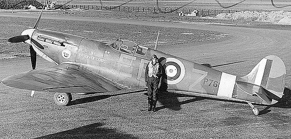 Spitfire Mk IIA, P7666, EB-Z, Royal Observer Corps, was built at Castle Bromwich, and delivered to 41 Squadron on 23 November 1940.