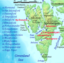 Kaart van Spitsbergen