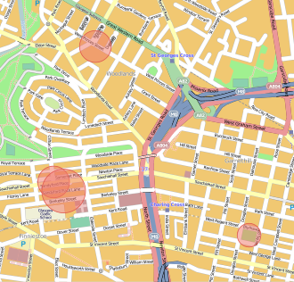 Locations of the 'Square Mile' murders Square Mile of Murder map.svg