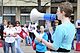 Stacey Lantz reads the Sexual Assault Awarness Month (SAAM) proclamation while holding a bullhorn as she kickoffs the SAAM Walk at Pennsylvania Avenue, Washington, D.C., April 7, 2011 110407-F-OR567-009.jpg