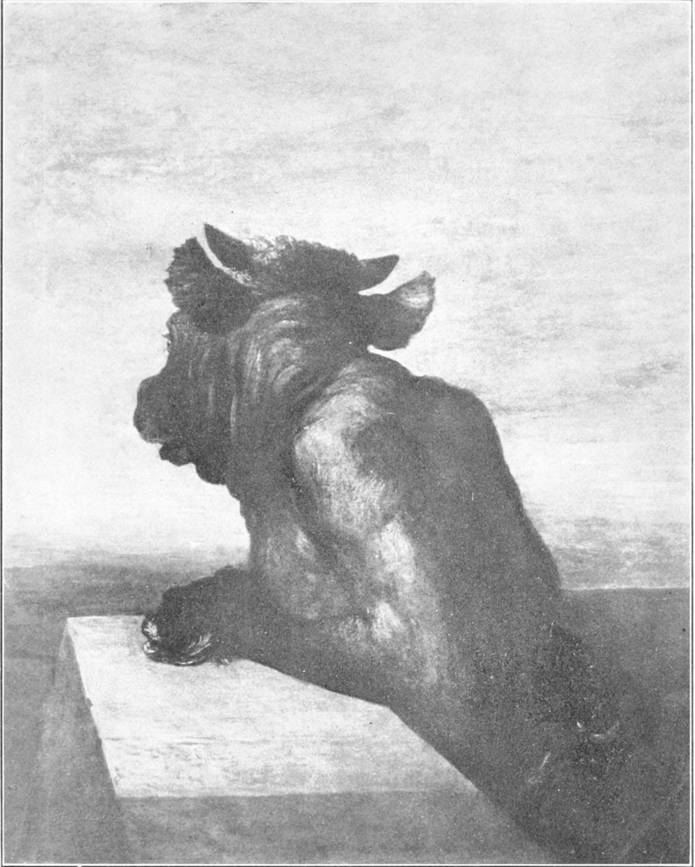 A painting of The Minotaur by George Frederick Watts