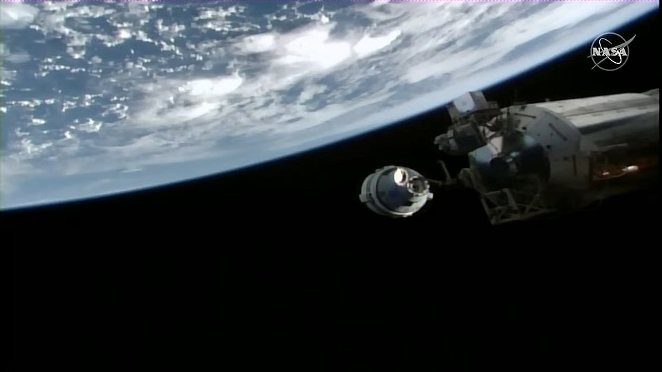 Starliner seen approaching the ISS