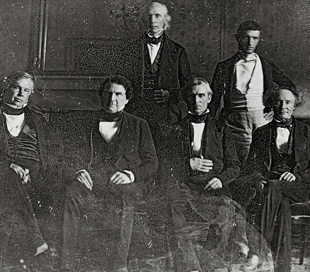 James K. Polk and his Cabinet in 1846: the first Cabinet to be photographed.