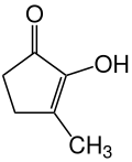 Structural formula of cyclotene (enol form)