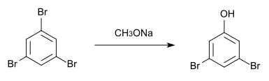 Synthesis of 3,5-dibromophenol from 1,3,5-tribromobenzene