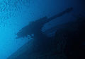 A view of the stern gun of the Thistlegorm