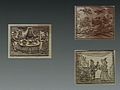 Three images; trial scene, witches flying through the sky, a Wellcome V0025813.jpg