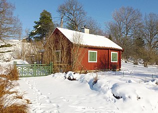 "Gatmötet" är en sidokammarstuga som låg under Lindhovs gård, Södermanland