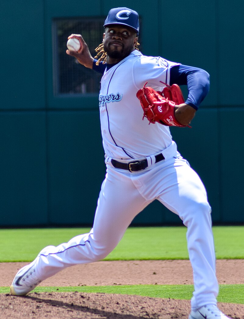 Touki Toussaint of the Chicago White Sox talks with pitching coach