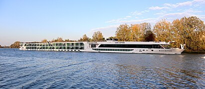 River cruise ship Scenic Sapphire (ENI 02330040), starboard side view.