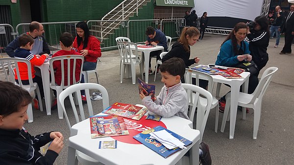 Sticker trade in Brazil for Panini's 2018 World Cup sticker album