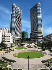 Two hotels complex in Tseung Kwan O Town Centre Tsang Kwan O The Wings View1 201305.jpg