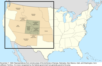 An enlargeable map of the United States after the creation of the proposed Territory of Jefferson on October 24, 1859. United States Central change 1859-11-07.png