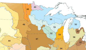 Map of ecoregions of the Upper Midwest