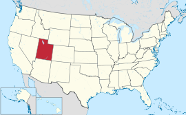 نقشه ایالت‌های آمریکا همراه برجسته‌بودن یوتا
