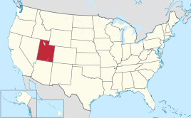 Karte der USA, Utah hervorgehoben