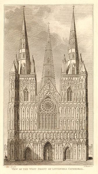 File:View of the West Front of Litchfield Cathedral by James Basire.jpg
