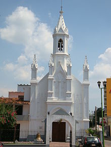 Church of the Conception, built in 1800 in front of the Plaza de Armas de Villahermosa.