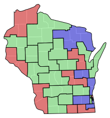 Senate partisan representation
Democratic: 9 seats
Progressive: 16 seats
Republican: 8 seats WI Senate Partisan Map 1937.svg