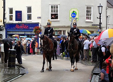 Mounted Police in Wells High Street