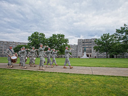 The Hellcats participate in the United States Military Academy's Summer Leadership Seminar marching the attendees over to Eisenhower Hall.