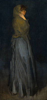 Эффи Динс на картине Джеймса Уистлера Arrangement in Yellow and Grey: Effie Deans, 1876 год.