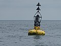 North cardinal buoy off the coast of Whitby, North Yorkshire