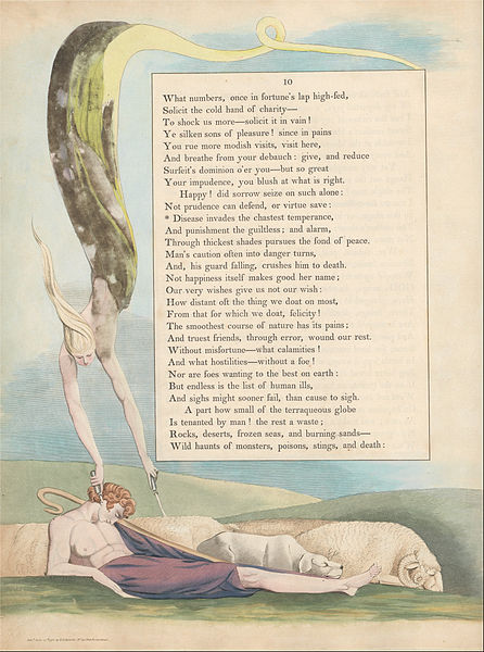 File:William Blake - Young's Night Thoughts, Page 10, "Disease Invades the Chastest Temperence" - Google Art Project.jpg