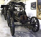 A Mrs 99 barrel on its transport wagon at the Royal Military Museum, Brussels.