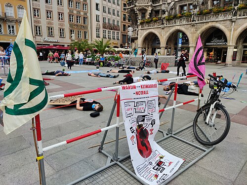 Extinction Rebellion Munich: Die In at Marienplatz