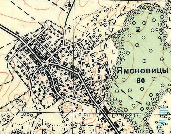 План деревни Ямсковицы. 1930 год