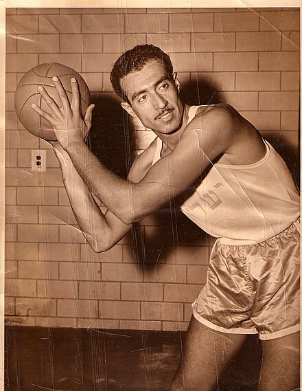 Zacharia Ofri (captain of Israeli Olympic basketball team). 1952