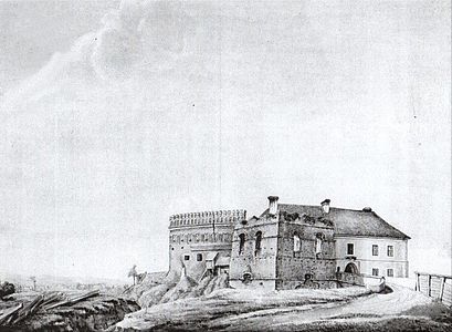 Dessin du château de Klevan au XIXe siècle.