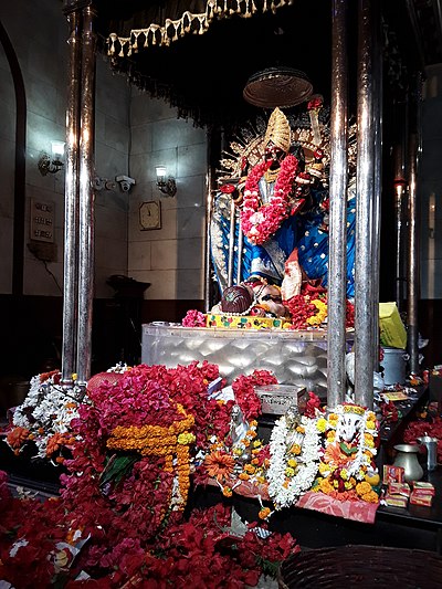 Deity of Ma Kali in the Garbhagriha of the Dakshineswar Kali Temple.
