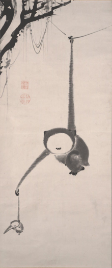 「猿猴捕月図」 伊藤若冲 1770年.png