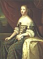 17th century oil portrait painting of Marie Thérèse of Austria as queen of Louis XIV by an unknown artist.jpg