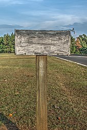 Mailbox at Jimmy Carter National Historical Park. The symbols on the post were originally drawn by hoboes during the Great Depression. 19-06-376-carter.jpg