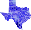 1964 Texas gubernatorial election results map by county.svg
