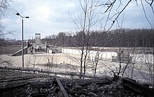 Grenzanlagen und durchtrennte S-Bahn-Trasse bei Heiligensee, 1987