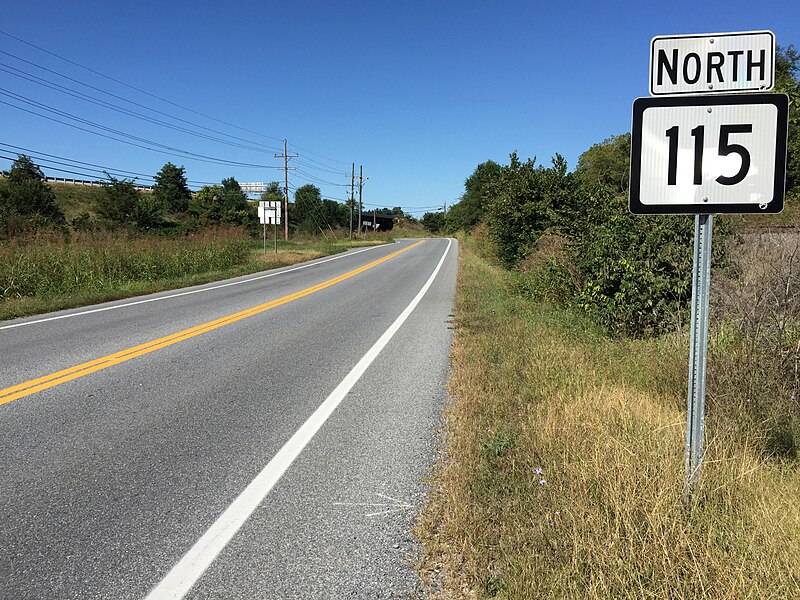 File:2016-09-27 12 07 47 View north along West Virginia State Route 115 (Charles Town Road) at Luther Jones Road (Jefferson County Route 16-4) in Ranson, Jefferson County, West Virginia.jpg