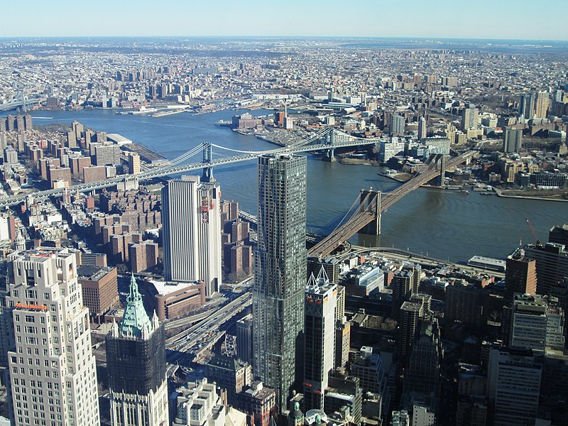 File:2016 One World Observatory view southsoutheast towards Brooklyn and Manhattan Bridges.jpg