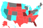 Thumbnail for File:2018 United States Senate Election by Change of the Majority Political Affiliation of Each State’s Delegation From the Previous Election.png